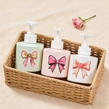 Bows In Pink Or White - Fresh Summer Packaging Bottles For Hand Sanitizer, Shower Gel, Shampoo, Lotion, Makeup Remover, Cosmetics, Empty Bottles. Suitable For Bathroom Hand Sanitizer Bottles, Travel Squeeze Bottles, Portable Squeeze Bottles. Very Suitable As Holiday Gifts, Birthday Party Gifts, Gift Exchanges Between Good Friends, Mother's Day Gifts, Daily Items, Office Desks, Makeup Tables Decorations. - Multicolor - View 9