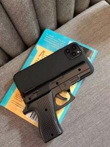 Funny Toy Gun Protective Case Compatible With IPhone 16, 17/17 Pro/17 Pro Max, 15, 14, 13, 12, 11 Pro Max, Creative Niche Design - Black - View 5