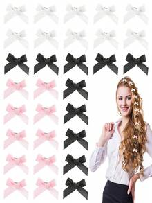 Set de 24 piezas de pasadores de pelo con lazo de estilo ballet en colores surtidos, pasadores de colores para coletas con estilo Y2K, pasadores de pelo para mujeres, verano, vacaciones, viajes, festivales, cumpleaños - Multicolor - Ver 4