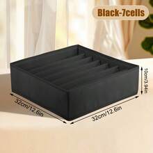 1pc Foldable Drawer Divider Storage Box, Fabric Organizer Basket For Wardrobe, Suitable For Underwear, Bras, Socks, Ties, Accessories, Bedroom Storage - Grey - View 31