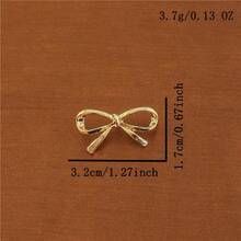 1pc/2pcs/4pcs New Arrival Metal Bowknot Brooch, Unique Design Niche Accessory, Anti-Slip V-Neck Pin, Versatile - Silver - View 6