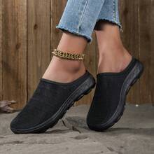 36-47 Black Unisex Slip-On Sandals, Summer Breathable Mesh Slip-On Mules, Comfortable Slip-On Sandals For Elderly, Pregnant Women, Nurses, Casual Wear - Black - View 1