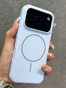 Ốp lưng điện thoại silicon mềm cao cấp có nam châm, tương thích với iPhone 17 Pro Max/17/16/15/14/13/12/11 Pro Max Plus, hỗ trợ sạc không dây từ tính, ốp bảo vệ chống sốc. - Đỉnh xa màu xanh - Xem 2