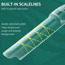 nailpop Long 5D Dual Form For Reverse French, Embeddable Ultra-Thin Seamless Pre-Cut Nail Forms With Gel Scoop, Magic Caps Zone French Square Nail Dual Form For Beginners & Pros Builder Nai Gel Acrylic Tools, 15 Sizes, 150Pcs/Box - Clear - View 3