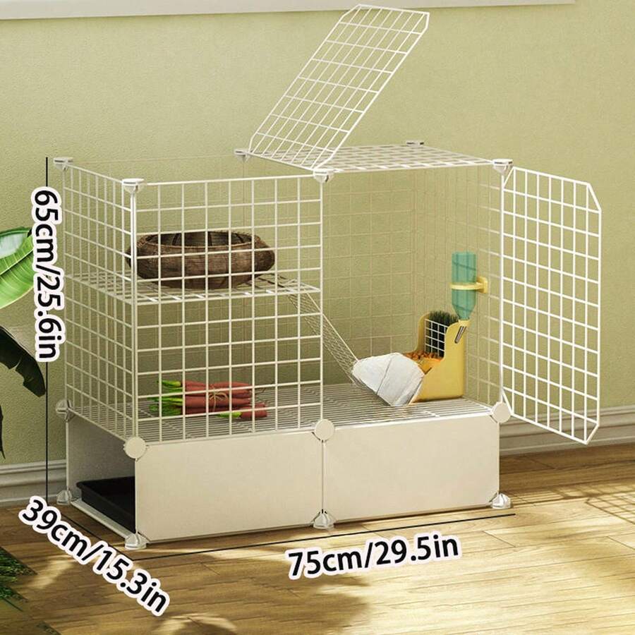 Lồng nuôi thỏ trong nhà cỡ lớn, có chức năng tự động làm sạch, hàng rào chống nước tiểu, chuồng thỏ mới.