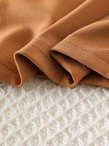 Bộ 2 món áo thun ngắn tay và quần legging kiểu dáng tối giản thường ngày cho bé gái, có nơ ruy băng, thích hợp cho mùa hè. - Cà phê nâu - Xem 8