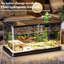 Sturdy Large Aquarium With A Lid - Clear, Leak-Resistant Design Suitable For Fish, Turtles, And Aquatic Plants, Perfect For Use In For Home Offices Or Classrooms, Featuring A Contemporary Rectangular Setup, Great For Christmas And Holiday Decor - M - View 2