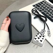 6pcs EVA Cable Organizer + Heart-Shaped 1.5m Cable Winder, TPU Charging Head Protector Suitable For IPhone12/13/14 20W Fast Charging Cable - Black - View 11