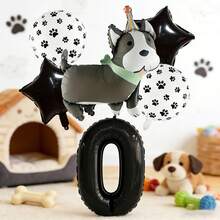 Cute Puppy Birthday Balloon Set, Includes Puppy Foil Balloons, Black And White Paw Print Balloons, Star Foil Balloons And Black Number Foil Balloons, Suitable For Decorating Children's Birthday Parties, Pet Puppy Gatherings And Other Events - View 11