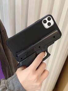Funny Toy Gun Protective Case Compatible With IPhone 16, 17/17 Pro/17 Pro Max, 15, 14, 13, 12, 11 Pro Max, Creative Niche Design - Black - View 3