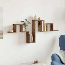 Mensola a muro con vano contenitore, in legno di recupero, 104,5 x 43 x 10 cm - 1PC - Visualizzare 4