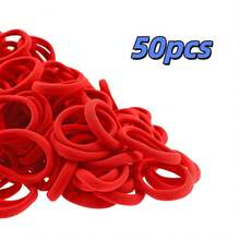 10/50/100/200PCS Dây buộc tóc đuôi ngựa màu đỏ độ đàn hồi cao, dây buộc tóc thời trang đơn giản thanh lịch không đường may, dây buộc tóc độ đàn hồi cao không gây chặt, bền và không dễ đứt, phụ kiện thiết yếu cho sinh hoạt hàng ngày tại nhà, văn phòng và gia đình, phù hợp cho tóc ngắn, buộc đuôi ngựa cao, buộc đuôi ngựa thấp, búi tóc, tóc mái, phụ kiện tóc thiết yếu mùa hè, phù hợp cho thể thao, thể hình, yoga, bơi lội, làm việc, giải trí, chụp ảnh, chân dung, hẹn hò hàng ngày, tiệc tối, ăn tối, tạo kiểu tóc, biểu diễn sân khấu - Đỏ - Xem 8