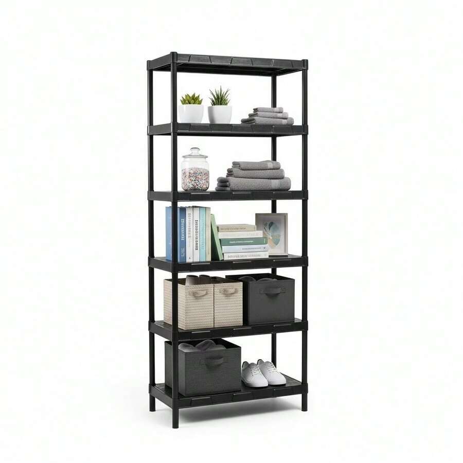 Black Bookcase With 6 Shelves Flexa - 444 - 查看 1