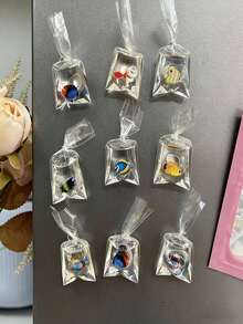 3 piezas Imanes de nevera con peces tropicales lindos, pegatinas de refrigerador transparentes creativas | Decoración de estilo acuario para la cocina, el hogar y la oficina, regalo pequeño y único para amantes de los peces, diseño vibrante, respaldo magnético fuerte, perfecto para decorar el refrigerador, la pizarra y los armarios de almacenamiento - A - Ver 3