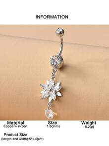 1 chiếc khuyên rốn hình hoa và ngôi sao thời trang, phù hợp cho bãi biển, tiệc tùng, lễ hội và phong cách cá nhân. - hoa - Xem 7