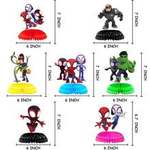 Enfeite em formato de favo de mel para festas de aniversário, decoração de mesas, tampos de mesa em formato de favo de mel e bases de papel em formato de favo de mel. - A - Ver 5