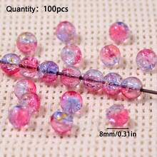 Hạt thủy tinh nứt có vân đẹp mắt, kích thước 8/10mm, nguyên liệu làm đồ trang sức thủ công DIY. - những hạt cườm đứt rời - Xem 22