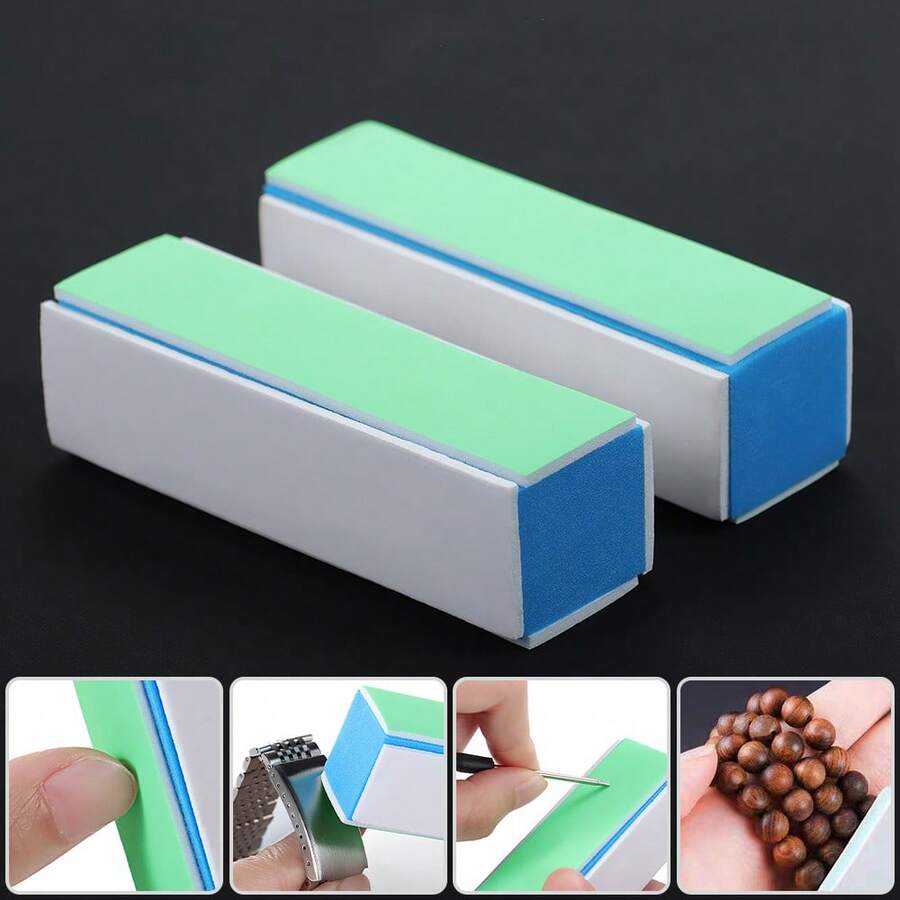 1/2/4件装手表清洁棒，四面1000/4000目抛光锉，手表零件清洁抛光工具棒，钟表匠抛光板 - 彩色 - 查看 1