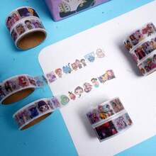 Bộ 10 cuộn băng dính Washi Tape hình nhóm nhạc nữ POP Witch Hunting, đồ dùng văn phòng phẩm dễ thương, sáng tạo theo chủ đề K-Pop, bao gồm cả giấy và PET. - Nhiều màu - Xem 3