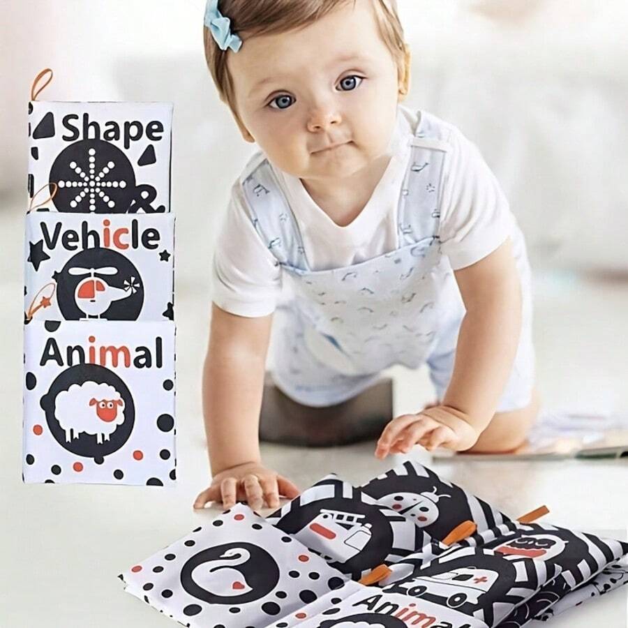 Infant Baby Cloth Book, Crinkle Paper, Tear-Resistant, 3D Cloth Book, Early Education Cognitive Recognition Chewable Book For Babies - Multicolor - View 1