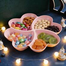 1pc Unstoppable Heart-Shaped Party Snack Service Tray, Appetizer Plate, Snack Bowl, Multi-Stage Snack Bowl Tray, Nut, Candy, Fruit Container, Reusable Plastic Snack Tray With 4 Compartments For Home And Restaurant,Kitchen,Christmas Gift Back To School - View 2