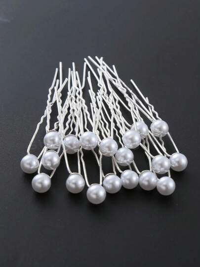 10/20pcs Women Handmade Pearl Bridal Hair Accessories Hairpins U-Shaped Bun Clips, Minimalist Versatile Headpieces For Wedding, School, Daily Wear