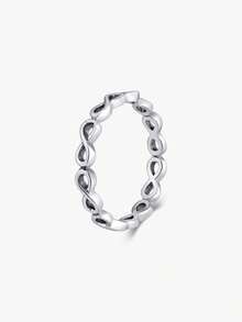 MODIAN S925 Sterling Silver Infinity Symbol Ring, Minimalist Personalized Finger Ring For Women - Silver - View 1