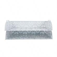 PAG - Organizador de archivos de computadora de 2 niveles apilable de metal con bandeja para cartas soporte de papel para computadora color blanco - Blanco - Ver 4