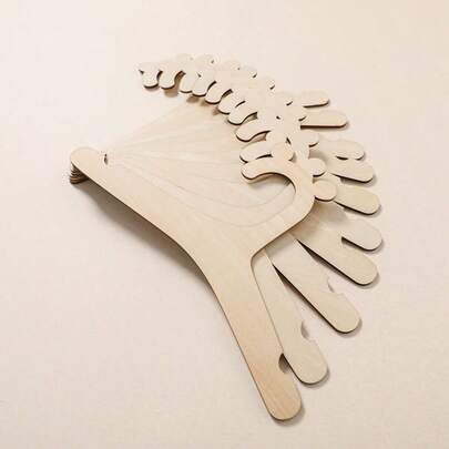 5/10pcs Creative Wooden Bear Shaped Children's Clothes Hanger, Kids Room Clothing Rack