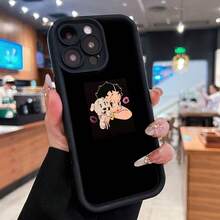 Ilustración de Betty Boop cachorrita rosa y negra.funda de teléfono Fundas compatibles con Samsung,Apple,VIVO,OPPO,Motorola,Google,Xiaomi y Honor.Fabricadas en silicona TPU,ofrecen protección contra golpes y caídas. - Negro - Ver 3