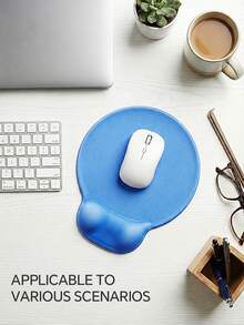 Mouse Pad With Gel PU Leather Wrist Rest, Ergonomic Comfortable Computer Wrist Support, Suitable For Laptop, With Non-Slip PU Base, For Office And Home - View 3