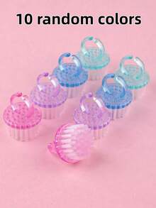 2/4/10支装指甲清洁刷，多功能修甲美足刷，指甲灰尘清洁刷 - 彩色 - 查看 10