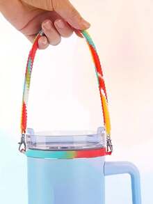 1 pieza Correa suave y resistente para botella de agua, asa de botella de agua, cuerda colgante para taza de agua - Cuerda de transporte de silicona para botellas de agua - Compatible con la mayoría de botellas de agua de 8-40 onzas - Accesorios para tumblers - Multicolor - Ver 10