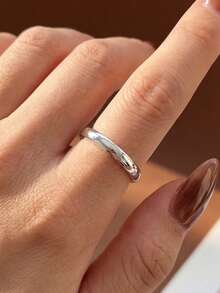 1 chiếc nhẫn hình cỏ bốn lá đính đá Zirconia, mạ vàng bạc 925, trang sức tinh tế, nhẫn đính hôn quyến rũ dành cho nữ, quà tặng trang sức thanh lịch, phù hợp cho các cô gái đeo hàng ngày. - Bạc - Xem 3