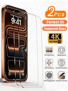 Bộ 2 miếng dán màn hình điện thoại chống sốc bằng kính cường lực cho iPhone 17/17Pro Max/17Pro/16Pro Max/16/16 Pro/15/14/13/12/11/Xs/Xr, cần thiết cho sử dụng hàng ngày và văn phòng, chống nước, chống trầy xước, chống bám vân tay, phủ toàn màn hình. Quà tặng Ngày của Mẹ. - Trong sáng - Xem 12