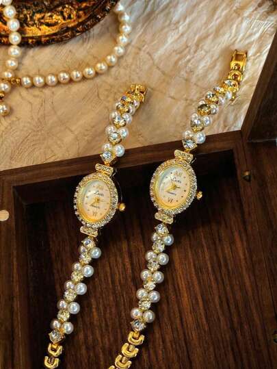 1 chiếc đồng hồ nữ thạch anh cổ điển sang trọng mới, mặt oval, thời trang, thanh lịch, thích hợp cho sử dụng hàng ngày, dự tiệc và làm quà tặng cho gia đình và bạn bè.