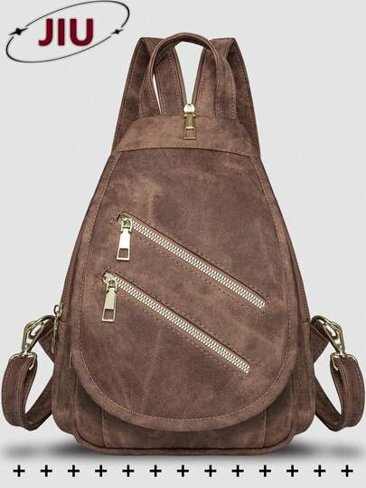 Mochila de mujer de cuero sintético vintage con solapa antirrobo; Bolso de moda multifuncional para uso diario; Bolso de viaje ligero con múltiples bolsillos; Mochila minimalista de gran capacidad para estudiantes; Bolso portátil para ir al trabajo, adecuado para estudiantes, enfermeras, maestros, personas de negocios, viajes, ir y venir, compras, oficina, citas, senderismo, entrenamiento, trabajo, regalo de cumpleaños, regalo de vacaciones