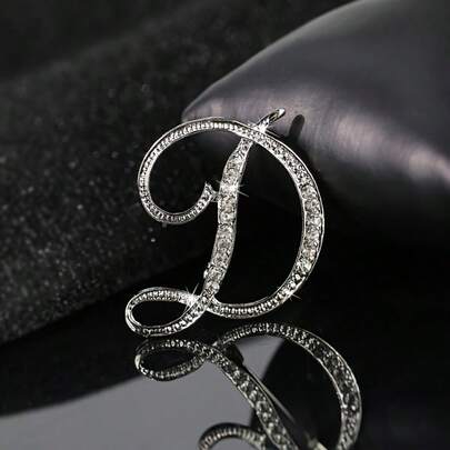 European And American Minimalist Fashion 26 Letter Brooch - Alloy Fashion Accessory For Men's Suits And Collars - Suitable For Men And Couples As Wedding Gifts, Party And Daily Accessories!