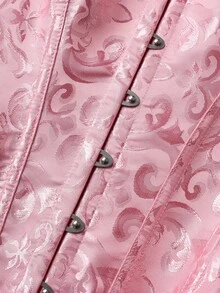 This Cute And Playful Pink Lace-Trimmed Princess-Style Corset From Europe And America Can Be Paired With Various Accessories. The Delicate Ruffles And Lace Detailing, Along With The Fitted Waist And Supportive Bust, Make It Suitable For All Occasions. - Hồng - Xem 4