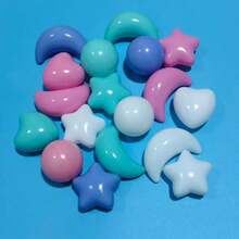 30/50/100 piezas de formas de estrellas y lunas, pelotas de playa de formas surtidas, pelotas de plástico adecuadas para carpas de juegos de fiesta, props de fotos, juguetes de piscina y agua, y decoraciones de fiesta de piscina; formas y colores surtidos - Multicolor - Ver 5
