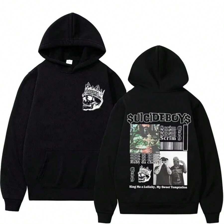 Suicideboys G59 Hoodie _ I Want To Die In New Orleans Album Vintage Pullover, Streetwear Fashion ZYW - 黑色 - 查看 1