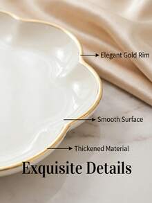 1pc/Set Floral Design Tray, Candy Dish, Snack Plate, Cosmetic Organizer - White - View 7