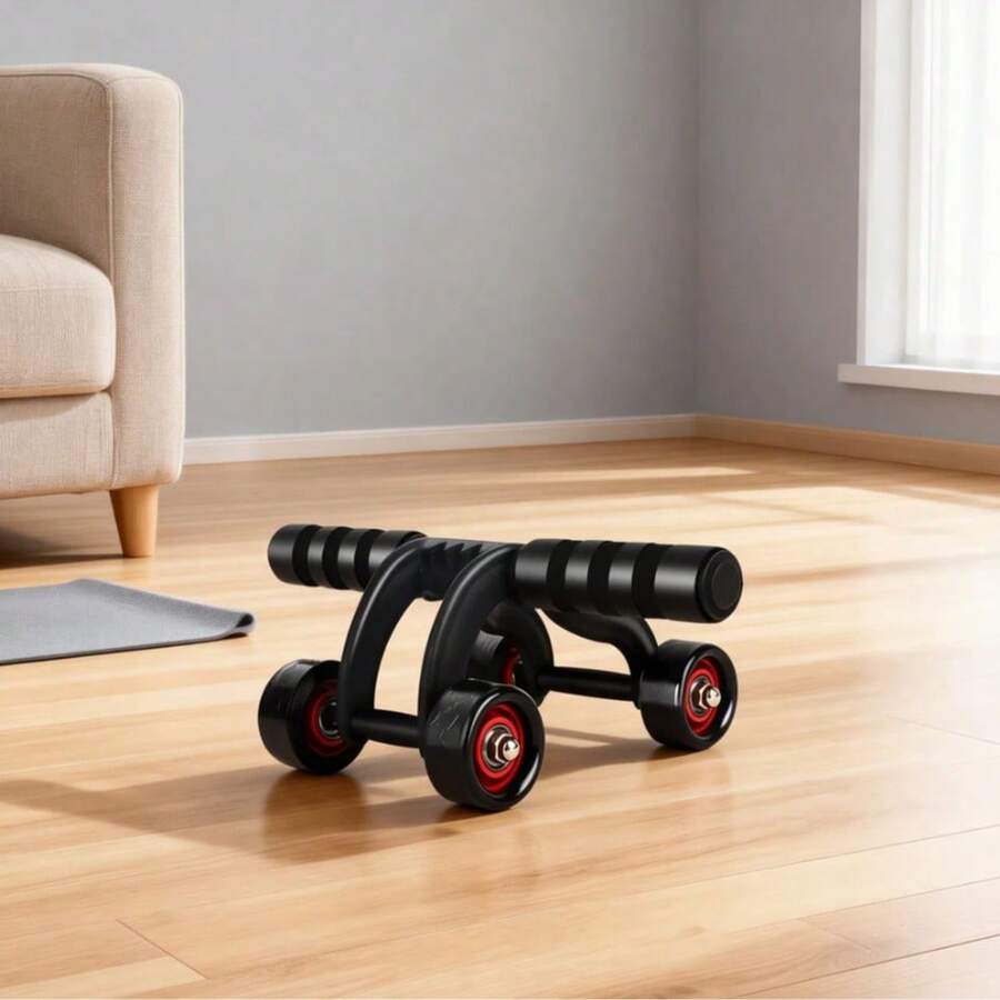 4-Wheel Sturdy Ab Roller / Quiet & Durable Wheel / Home Core Training Device / Non-Slip Handles - Multicolor - View 1