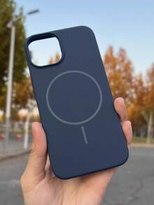 1个奢华柔软硅胶磁吸手机壳，兼容 17 Pro Max、17、16、15、14、13 Pro Max Plus，支持磁吸无线充电，防震保护 - 深藍 - 查看 5