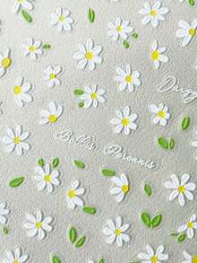 1pc 5D Embossed Soft Gel Nail Sticker, Cute Daisy Self-Adhesive Sliding Nail Sticker, Press-On Nail DIY Japanese Nail Art Decorative Sticker Nails Nail Supplies Nail Stickers - Olive Green - View 6
