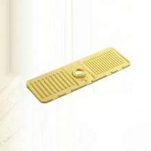 Protège-éclaboussures en silicone pour évier, design incliné pour l'écoulement de l'eau, grand tapis de base antidérapant pour robinet, plateau d'égouttage facile à nettoyer, convient pour l'évier de cuisine, le meuble de salle de bain, la buanderie, le camping-car, accessoire pratique pour la maison et la décoration de salle de bain - Multicolore - Voir 9