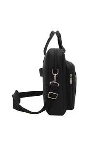 1 chiếc túi đựng laptop bằng nylon thời trang, túi đeo chéo nam, hình chữ nhật, chống thấm nước, bền chắc, dung tích lớn, màu đen, đựng được laptop 15.6 inch, thích hợp cho công tác, đi làm, đi chơi hoặc sử dụng hàng ngày. - màu đen - Xem 7