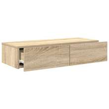 Estantería de pared con cajones, roble Sonoma, 80x33x17 cm, madera de ingeniería. - 1PC - Ver 7