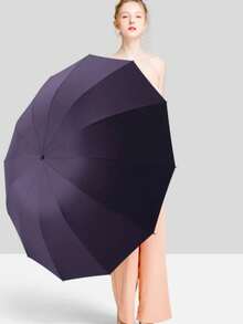 1pc 12-Rib Extra Large Reinforced Thick Umbrella, Suitable For Rainy And Sunny Days, UV Protection,Outdoor,Garden,Travel Essentials,Portable Essentials,Beach Essentials,Graduation Season,Commencement,Graduation Ceremony,Graduation Gift,Graduation Present,Graduation Gift,Graduation Present,Congrats Grad,Congratulations Graduate,Valedictorian,Finish School,Graduation Party,Outdoor Essentials,Travel Portable,Hiking Essentials,Camping Essentials,Portable Tools,Summer Essentials ,Summer Portable - As Shown In the Figure - View 10