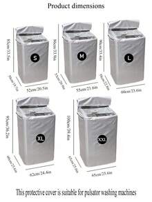 Waterproof Sunscreen Washing Machine Cover, Dust-Proof UV-Resistant Washing Machine Protective Cover, Durable Oxford Cloth Suitable For Most Top-Loading Washing Machines Indoors, Balconies, Bathrooms, Outdoors, Special Household Appliances Protection Cover - Silver - View 8